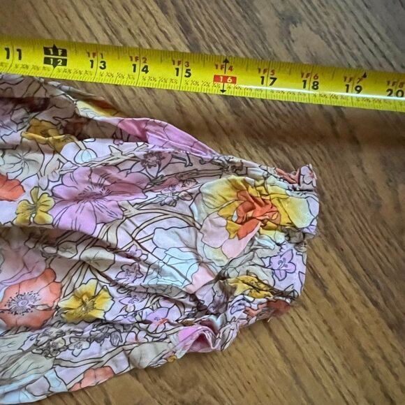 Lin Jia & Shop Long Sleeve Maxi Boho Floral Prairie Dress Women's Size Small - Picture 10 of 10